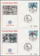 698-699 Sportereignisse Tanzen Und Eishockey 1983: Sporthilfe-FDC ESSt Berlin - Briefe U. Dokumente