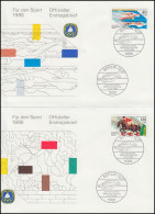 751-752 Rückenschwimmen Und Springreiten 1986: Sporthilfe-FDC ESSt Berlin - Lettres & Documents