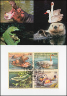 MK 63 Von UNO Genf 385-388 Gefährdete Arten Fauna 2000, Amtliche Maximumkarte - Altri & Non Classificati