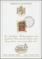 Liechtenstein 932 Weihnachten - Grußkarte Zum Jahreswechsel 1988 - Cartas Máxima