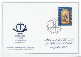 Liechtenstein 1122 Weihnachten - Grußkarte Zum Jahreswechsel 1996 - Cartes-Maximum (CM)