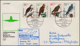 Luftpost Lufthansa Erstflug Boeing 737 LH 819/978 STUTTGART/ BREMEN 1.4.1973 - Primeros Vuelos