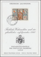 Liechtenstein 739 Weihnachten - Grußkarte Zum Jahreswechsel 1980 - Cartas Máxima