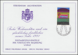 Liechtenstein 762 Weihnachten - Grußkarte Zum Jahreswechsel 1981 - Cartas Máxima
