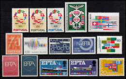 Europa EFTA-Ausgaben Jahrgang 1967-1985, 11 Ausgaben Komplett, ** Postfrisch - Idées Européennes