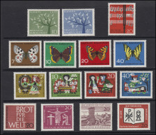 375-389 Bund-Jahrgang 1962 Komplett Postfrisch ** - Jahressammlungen