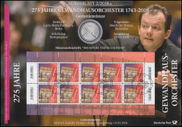 3385 Tag Der Musik: 275 Jahre Gewandhausorchester Leipzig - Numisblatt 2/2018 - Coin Envelopes