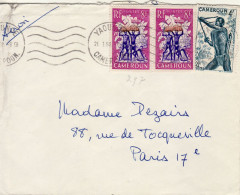 CAMEROUN 1950 AIRMAIL LETTER SENT FROM YAOUNDE TO PARIS - Cartas & Documentos