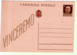 1944 Fascetto Intero Soprascritto Rosso C. 30 VINCEREMO Nuovo - Interi Postali