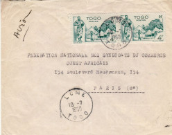 TOGO 1950 AIRMAIL LETTER SENT FROM LOME TO PARIS - Cartas & Documentos