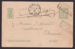 Ganzsache R3 Ulfingen Luxemburg Wappen Diekirch - Storia Postale