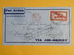 DM5 INDOCHINE   LETTRE  1933  SAIGON A COLOMBES   FRANCE   + + + AFF.   INTERESSANT+ + - Lettres & Documents