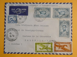 DM5 INDOCHINE  BELLE  LETTRE  1940  SAIGON A SALON    FRANCE   + PAIRE DE TP + + AFF.   INTERESSANT+ + - Cartas & Documentos