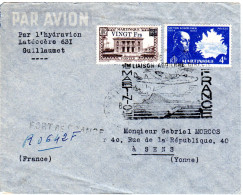 Martinique 1947, 20/3+4 Fr. Auf Erstflug Reko Brief V. Fort-De-France  - Otros & Sin Clasificación