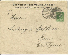 Schweiz 1908, Gebr. 5 C. Privat Ganzsache Brief Schweizerische Volksbank Bern - Monete