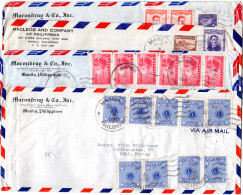 Philippinen 1950/53, 4 Luftpost Briefe Nach Norwegen Inkl MeF 9x50 C. Lions Club - Autres - Asie