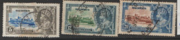 Mauritius 1935  SG 245-7 Silver Jubilee  12c,20c, Toned On Reverse  Fine Used - Maurice (...-1967)