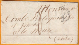 1848 - Cursive 37 VALBONNAIS, Isère En Arrivée Sur LAC De Montélimart, Drome Vers La Mûre, Isère Via Valence Et Grenoble - 1801-1848: Vorläufer XIX