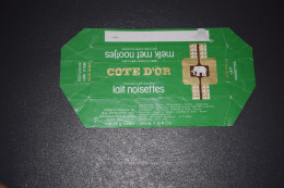 Emballage Chocolat Côte D'Or Chocolate Chocolade Lait Noisettes - Autres & Non Classés