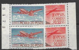 Mexico 1947 10,40 Euros Mnh** Airmail Pairs - México