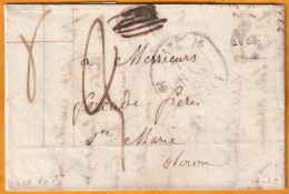 1831 - Cursive 64 NAY, Basses Pyrénées Sur Lettre Pliée Vers SAINTE MARIE OLORON - Taxe 3 - Fleurons & Dateur - 1801-1848: Precursores XIX