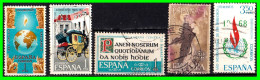 ESPAÑA.-  5 SELLOS AÑOS 1963 AL 68 -. - Usati