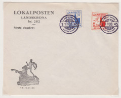 Zweden Lokale Zegel Cat. Facit Sverige 2000 Private Lokaalpost Landskrona 1+2 Op FDC - Lokale Uitgaven