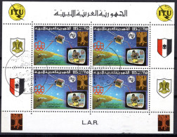 LIBYA ; 17.5.1977; Journée Mondiale Des Télécommunications, Michel-Bloc No.31 A; Oblitéré - Libyen