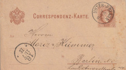 Autriche Entier Postal Unter - Polaun 1882 - Cartoline