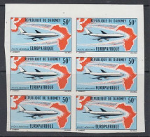 Dahomey 1994 Europafrique  (Airplane) Airmail 1v Bl Of 6 (IMPERFORATED) ** Mnh (59209A) - Idées Européennes