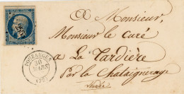 30 Mars 1853 L.S.C. N°10a TTB Avec Voisin,pc 2565 Pauzauges Vers La Tardière,au Dos La Chataigneraye - 1849-1876: Classic Period