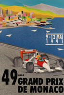 49e Grand Prix De Monaco 1991 -  Reproduction De L'Affiche Publicité   - Carte Postale - Grand Prix / F1