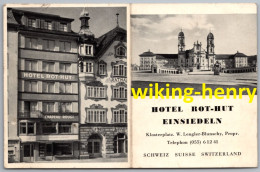 Einsiedeln - Hotel Rot Hut - Klappwerbekarte - Einsiedeln
