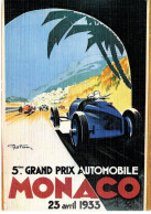 Monaco Grand Prix 1933 - Bugatti - Artiste:Géo Ham - Reproduction D'affiche Publicité  - Carte Postale - Grand Prix / F1