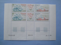 TAAF FSAT 1990 Yvert PA 113A ** MNH X 2 Cote 18.40€ Bateau L'astrolabe Coin Daté   Je Liquide - Ungebraucht