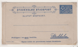 Zweden Lokale Zegel Cat. Facit Sverige 2000 Private Lokaalpost Stockholms Stadspost Ongebruikte Briefkaart H6 - Emissioni Locali