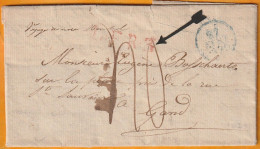 1829 - Lettre Pliée Avec Correspondance Familiale De PARIS Vers GAND GENT Belgique, Période Hollandaise - Taxe 40 - 1801-1848: Precursori XIX