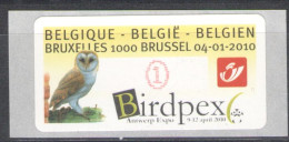 Belgium Belgique Belgien 2010 Barn Owl Tyto Alba BIRDPEX 2010 Exhibition Stamp MNH - Gufi E Civette