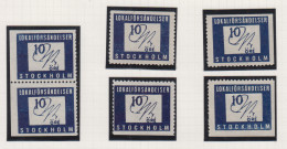 Zweden Lokale Zegel Cat. Facit Sverige 2000 Private Lokaalpost Stockholm Lokalförsändelser 1; 6 Verschillende Tandingen - Local Post Stamps