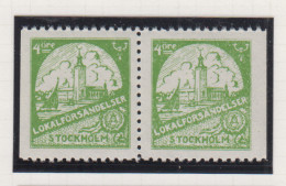 Zweden Lokale Zegel Cat. Facit Sverige 2000 Private Lokaalpost Stockholm Lokalförsändelser 2 Paar Links Of Rechts Ongeta - Local Post Stamps