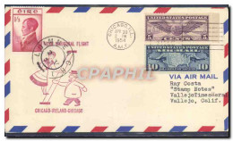 Lettre 1er Vol Etats Unis Chicago Ireland Chicago 30 4 1954 - 2c. 1941-1960 Cartas & Documentos