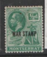 Montserrat  1917  SG 60 1/2d  Overprinted WAR STAMP  Mounted Mint - Montserrat