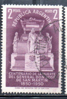 ARGENTINA 1950 MAUSOLEUM OF GENERAL DE SAN MARTIN 2p USED USADO OBLITERE' - Usados