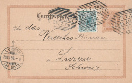 Autriche Entier Postal Zell Am See Pour La Suisse 1899 - Cartoline