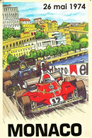 Monaco Grand Prix 1974 - Ferrari  -  Reproduction D'affiche Publicité D'epoque  -  Carte Postale - Grand Prix / F1