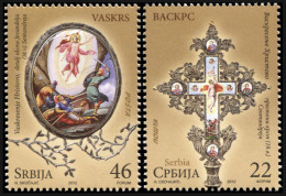 Serbia 2012. Easter 2012 (MNH OG) Set Of 2 Stamps - Serbie