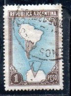 ARGENTINA 1951 MAP SHOWING ANTARCTIC CLAIMS 1p USED USADO OBLITERE' - Gebraucht