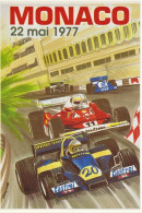 Monaco Grand Prix 1977 - Ferrari-Wolf  -  Reproduction D'affiche Publicité D'epoque  -  Carte Postale - Grand Prix / F1