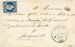 26 Janvier 1853 L.S.C. N°10 TTB Pc 453 BOULAY Vers Faulquemont ,type 13, Au Dos Taxe 2 Decimes - 1849-1876: Klassik