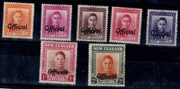 NEW ZEALAND 1947 KING GEORG VI WITH OVERPRINT OFFICIALS MI No 71-7 MNH VF!! - Service